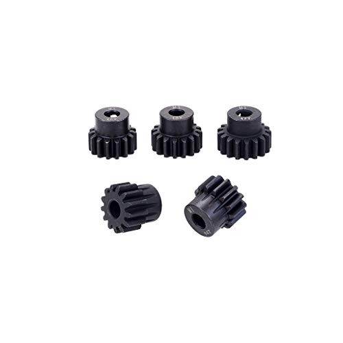 DollaTek 5pcs Schwarze Stahl Metall M1 5mm Ritzel Motor Zahnradsätze 13T 14T 15T 16T 17T Sprocket Motor Gear for Brushless 1/8 RC Car Engine von DollaTek