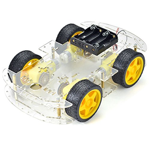 DollaTek Smart Motor Roboter Auto Batterie Box Chassis Kit Geschwindigkeit Encoder für Arduino - Vier Reifen von DollaTek