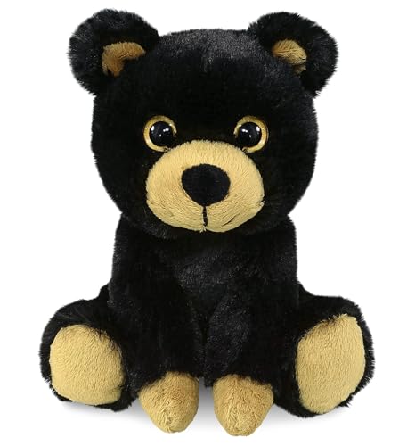 DolliBu Black Bear Big Eye Plush - Super Soft Stuffed Animal Cute Wild Animal Plush Adorable Fluffy Stuffed Animal for Boys Girls Stuffed Zoo Animals Plush Gift for Babies, Kids, Adults - 6 Inch von Dollibu