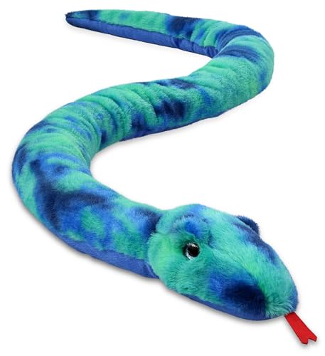 DolliBu Blaues Batik-Schlange Stofftier – kuscheliger Schlangen-Plüsch, entzückendes Spiel-Plüschtier, niedliche Tiere, Kuschelgeschenke, superweiche Plüschpuppe, Tierspielzeug für Kinder und von Dollibu