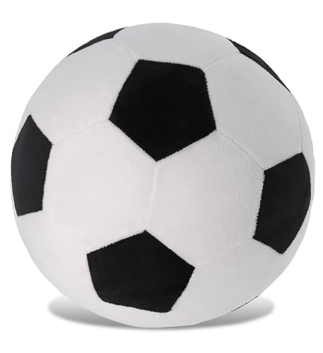 DolliBu Fußball Plüsch – Flauschiger weicher Plüschball zum Fangen mit Kindern, Spielzeit Squishy Ball Plüschtier für Mädchen und Jungen, gefüllter Fußball, Raumdekoration für Kinderzimmer oder von Dollibu