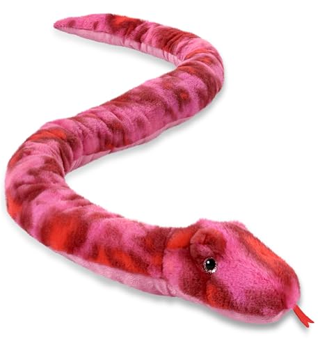 DolliBu Pink Tie Dye Snake Stuffed Animal - Huggable Snake Plush, Adorable Playtime Plush Toy, Cute Wildlife Animal Cuddle Gifts, Super Soft Plush Doll Animal Toy for Kids and Adults - 60 Inches von Dollibu