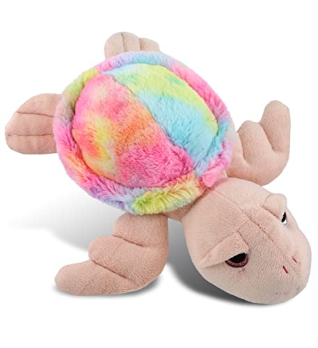 DolliBu Rainbow Pink Sea Turtle Stuffed Animal - Soft Huggable Turtle Stuffed Toy, Adorable Playtime Ocean Plush Toy, Cute Cuddle Gifts for Kids and Adults - 11 Inch von Dollibu