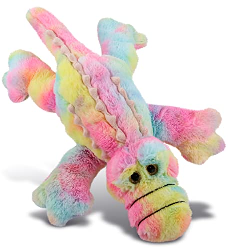 DolliBu Regenbogen liegendes Alligator-Plüschtier – weiches kuscheliges Gator-Plüschtier, entzückende Spielzeit, Plüschtier, niedliche Kuschelgeschenke für Kinder, 43,2 cm von Dollibu