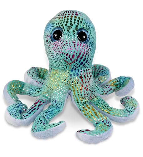 DolliBu Schillernder Regenbogen Oktopus Big Eye Plush - Super Soft Stuffed Animal Plush Adorable Fluffy Stuffed Animal for Kids Stuffed Animals Plush Gift for Babies, Kids, Adults - 9 Inch von Dollibu