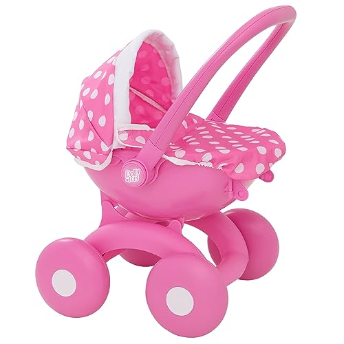 Dolly Tots Mein Erster 1-in-4 Puppenwagen | Puppenkinderwagen in Pink | Nutzbar als Schiebewagen, Puppenbuggy, Puppentrage, Puppen Autositz | Puppenzubehör für Kinder ab 18 Monate von Dolly Tots