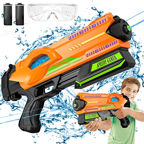 Doloowee elektrische Wasserpistole, Wasser Spritzen Guns Hohe Kapazität für Kind, Squirt Gun Spielzeug bis 23 FT Reichweite mit zwei Batterien, Wasser Soaker Gun Spielzeug für Sommer Pool Aktivität von Doloowee