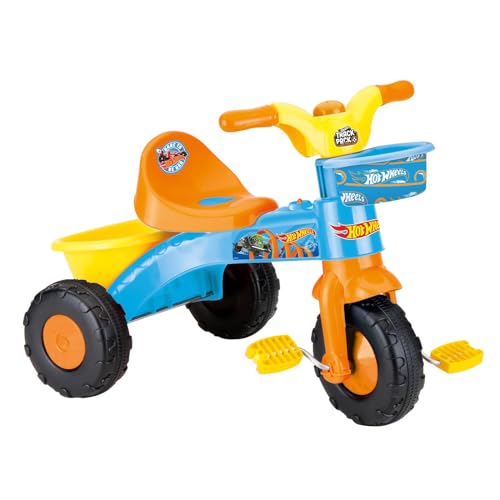 Dreirad für Kinder ab 2 Jahren | Kinderdreirad mit 2 großen Ablagekörben | Trike mit Breiten Reifen | Baby Dreirad mit Hupe | Kinderspielzeug als Hot Wheels Lizenzprodukt von Dolu