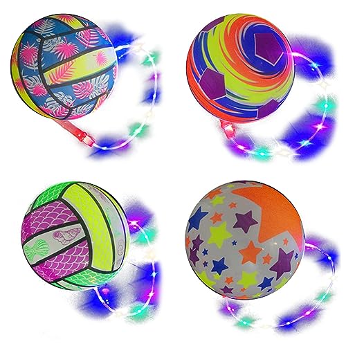 Domasvmd 8 6'' LED Aufblasbarer Ball Blinkender Gummiball Ballspielzeug Handschütteln Hüpfball Outdoor Spielzeug von Domasvmd