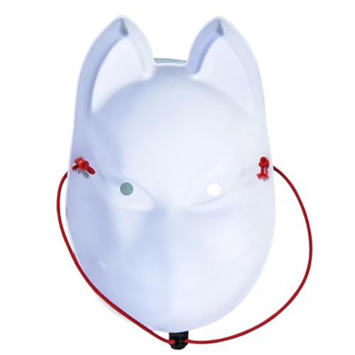 Domasvmd Füchse Maske Maskerade Maske Tiermaske Vollgesichtsmaske Halloween Party Maske Japanische Cosplays Maske für Karneval Japanische Cosplays Maske Maskerade Maske Halloween Füchse Maske von Domasvmd