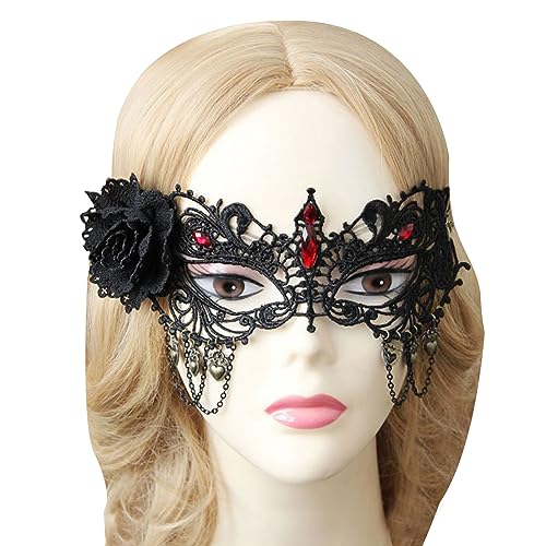 Domasvmd Performance Maske Kostüm Halbgesichtsmaske Halloween Karneval Aushöhlen Maske Maskerade Ball Party Hochzeit Maske von Domasvmd