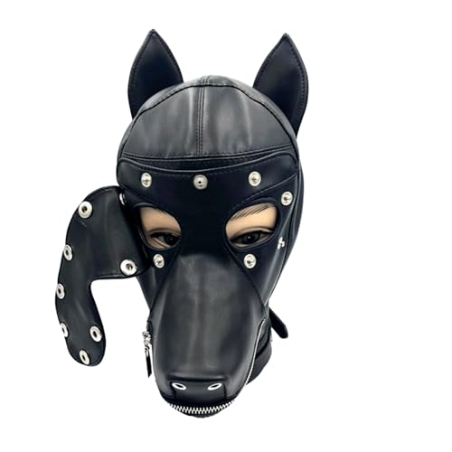 Halloween-Hunde-Kopfschmuck mit Augenabdeckung, verstellbarer Kordelzug, Schnalle, Gürtel, Hundemaske, Maskerade für Männer und Frauen, Maskerade, Party, Hundegesichtsmaske für Erwachsene, von Domasvmd