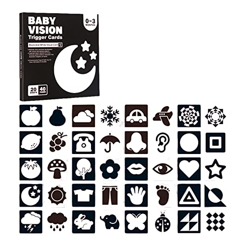 Karte Neugeborene Visuelle Stimulation Kontrastreiches Baby Visuelle Stimulationskarte Babys Sensorisches Spielzeug von Domasvmd