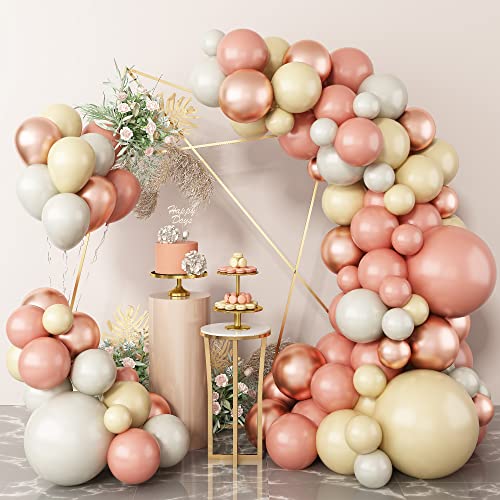 Luftballons Girlande Rosa, 117 Stück Erröten Apricot Sandweiß Luftballons Girlande Kit mit Metallic Rose Gold, Boho Nude Peach Ballons für Mädchen Geburtstag Babyparty Hochzeitstag Dekorationen von Domgoge