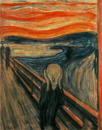 Malen nach Zahlen für Erwachsene Edvard Munch Der Schrei - DIY Acryl Malen nach Zahlen Kit für Anfänger - vorgedruckte Leinwand mit 3 Pinseln und bunten Farben - gut zur Entspannung… von DonElton