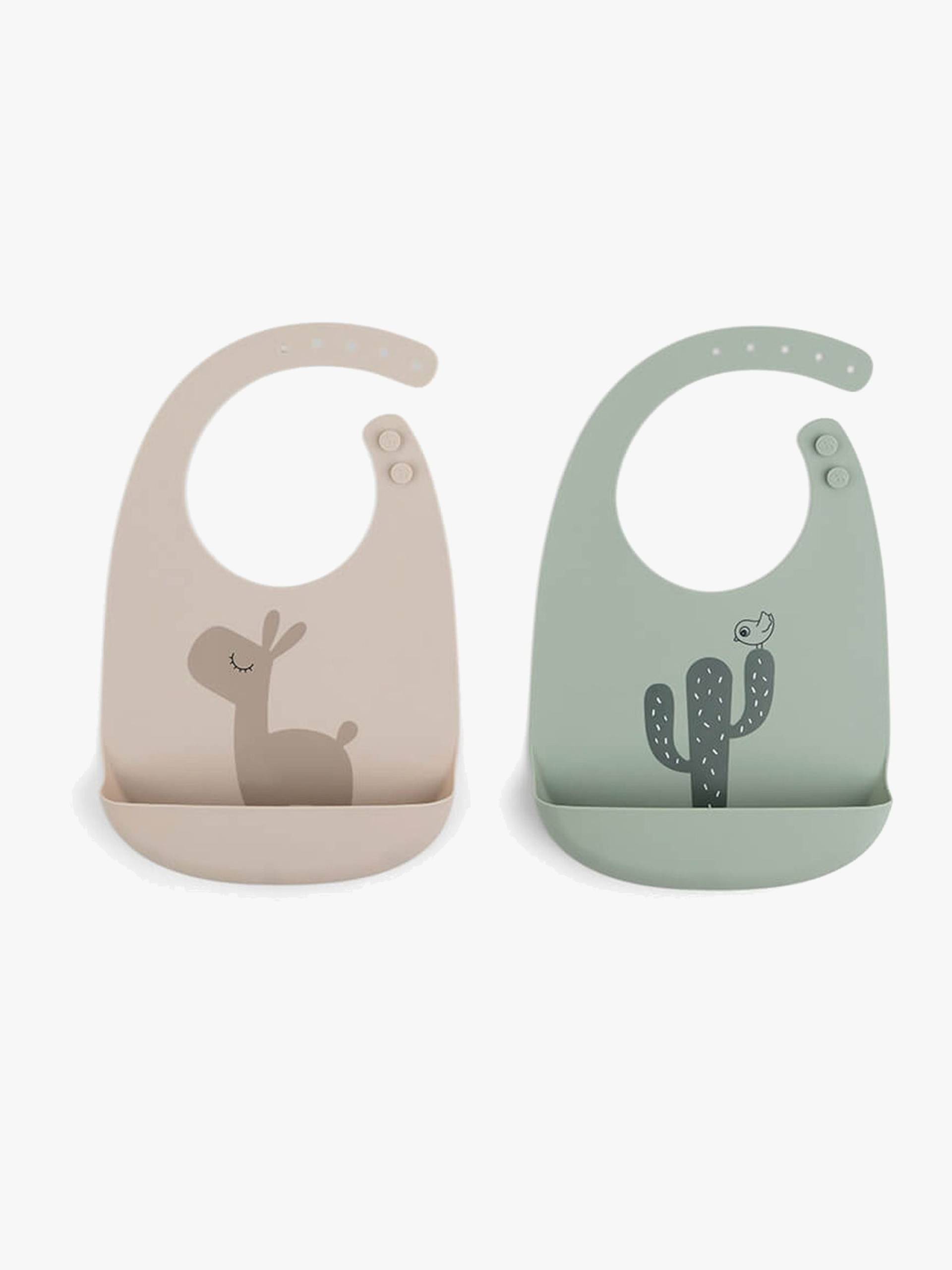 Done By Deer Elphee Lätzchen 2er-Pack, Sand/Green Done By Deer Elphee Lätzchen 2er-Pack, Sand/Green von Done By Deer