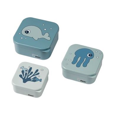 Done by Deer™ Snackbox-Set 3-er Pack Sea friends in blau von Done by Deer™