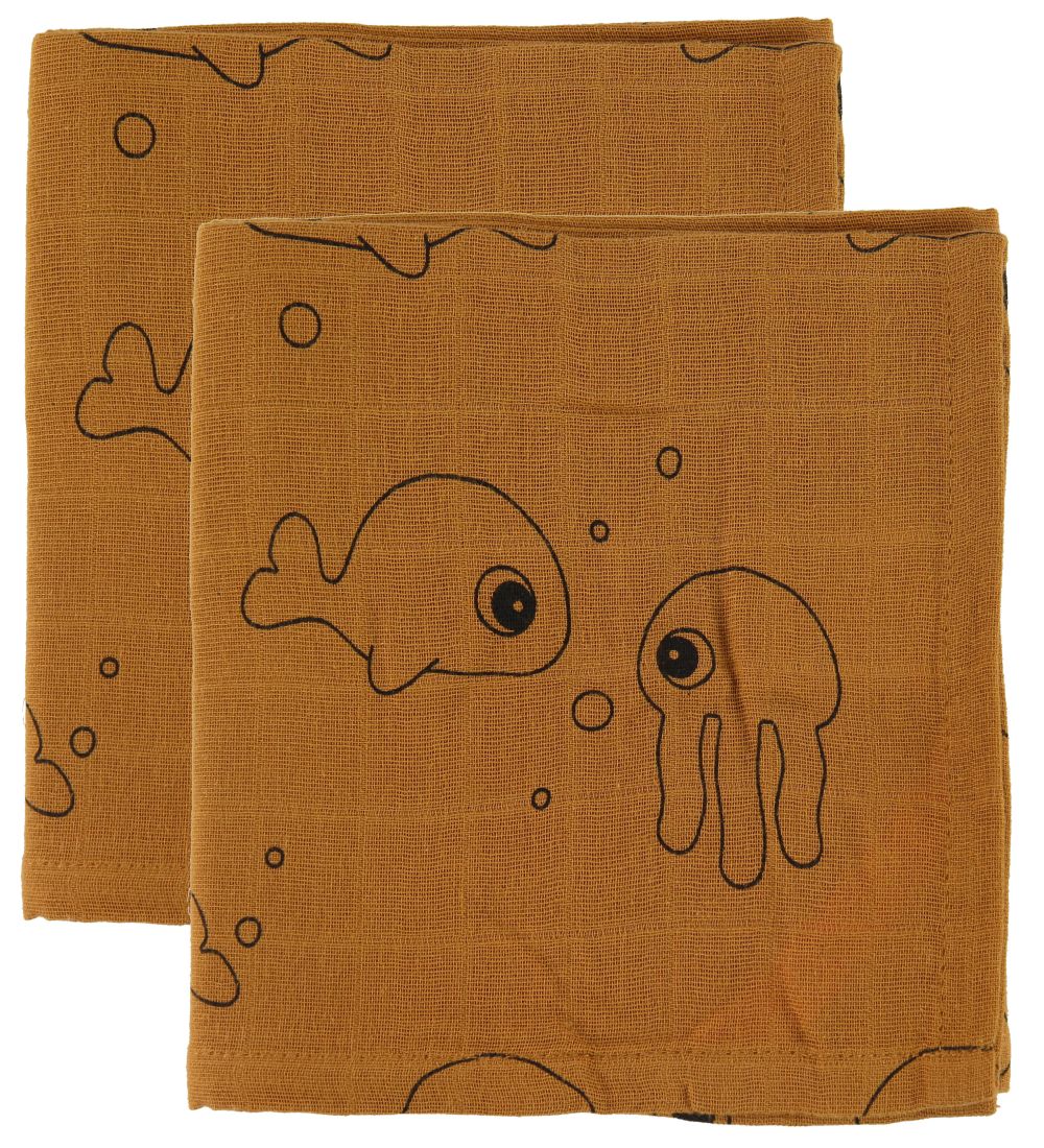 Done By Deer Mulltuch - 120x120 - 2 st. - Sea Friends - Mustard - Done by Deer - One Size - Wickeltücher Done By Deer Mulltuch - 120x120 - 2 st. - Sea Friends - Mustard - Done by Deer - One Size - Wickeltücher von Done by Deer