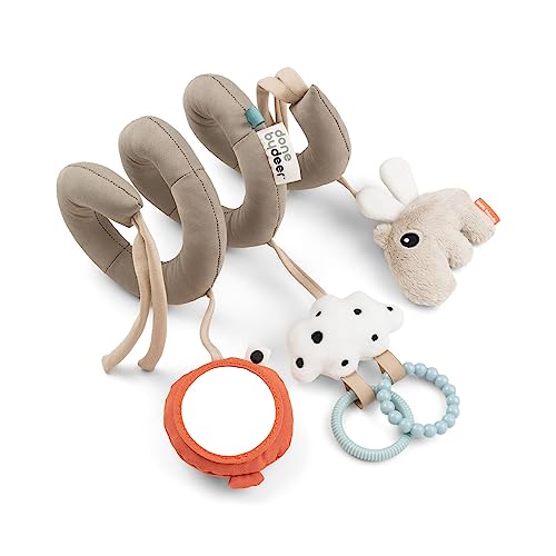 Done by Deer Activity Spirale Happy Clouds Sand - Baby Zubehör, Unterhaltung für unterwegs ab 0 Monate – Das Babyspielzeug kann am Gitterbett, Laufstall, Autositz oder Kinderwagen befestigt Werden von Done by Deer