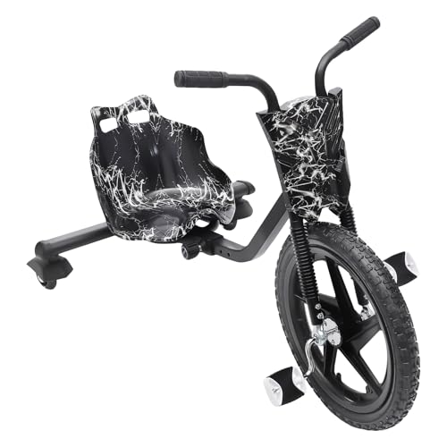 Donened - Kinder Elektro Driftscooter, 360° Elektrischer Drift Trike für Kinder, bis Tragfähigkeit 80 kg, Drift Trike (Schwarz B) von Donened