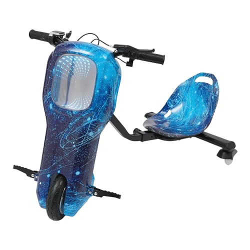Donened - Kinder Elektro Driftscooter, 360° Elektrischer Drift Trike für Kinder, mit 250W Elektromotor & LED-Beleuchtung, 3 Geschwindigkeitsstufen, 6 Lichtfarben (Starry Blue) von Donened