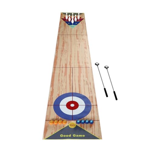 Donened - Tisch Curling Spiel, 3 in 1 Tisch Bowlingspiel, Shuffleboard Table Game, Mini Curling Shuffleboard Bowling Set, für Familienspaß Und Partys von Donened