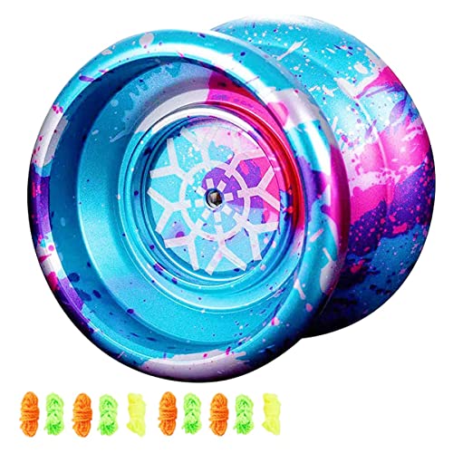 Dongger Yoyo No Response Yoyo Profi Yoyo für Kinder, Yoyos Ball für Anfänger Aluminium für Yoyos-Spieler Saiten mit 10 Yoyos von Dongger