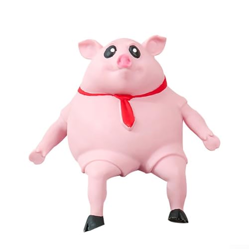 Stress Schwein Stress Spielzeug, Anti Stress Schwein Rosa, Piggy Squeeze Toys, Kreatives Dekompressions Piggy, Antistress Spielzeug Piggy für Kinder Erwachsener(14cm*14cm) von Donkivvy