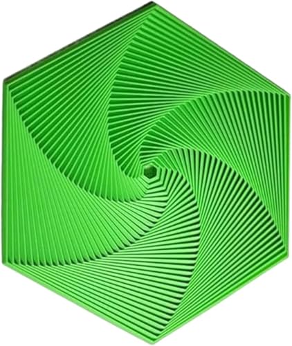 Fractal Fidget Hexagon - 3D Printed Hexagon Fidget Toy, 3D Printed Infinity Cube, Geometric Fidget Coasters, Mindful Meditation Tool, Sensory Toys for Adults, Infinity Cubes (Green) von Donlinon