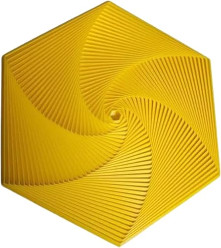 Fractal Fidget Hexagon - 3D Printed Hexagon Fidget Toy, 3D Printed Infinity Cube, Geometric Fidget Coasters, Mindful Meditation Tool, Sensory Toys for Adults, Infinity Cubes (Yellow) von Donlinon