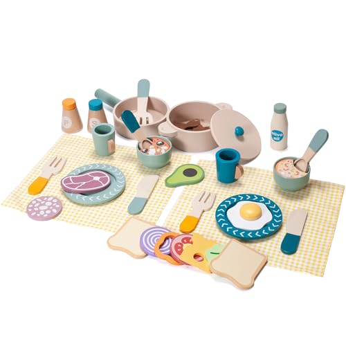 Donmills 39pcs Play Kitchen Accessories Toy Food Playset von Donmills