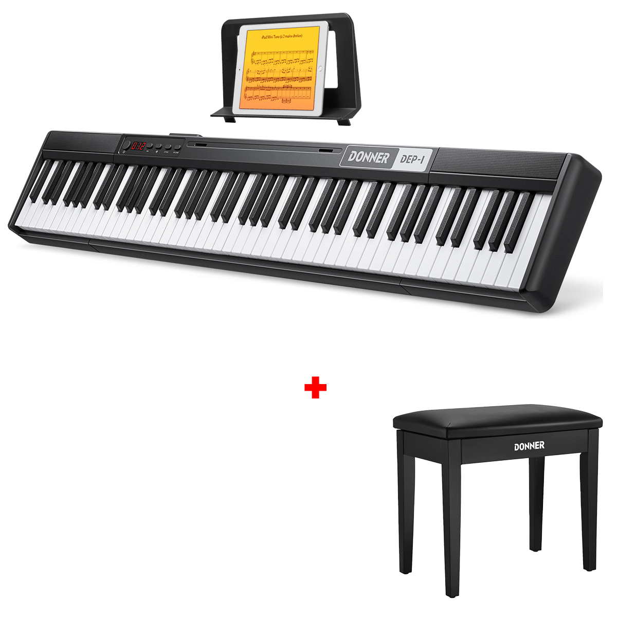 DONNER DEP-1 Digitalpiano, Klavier + Bank von Donner Music - DE