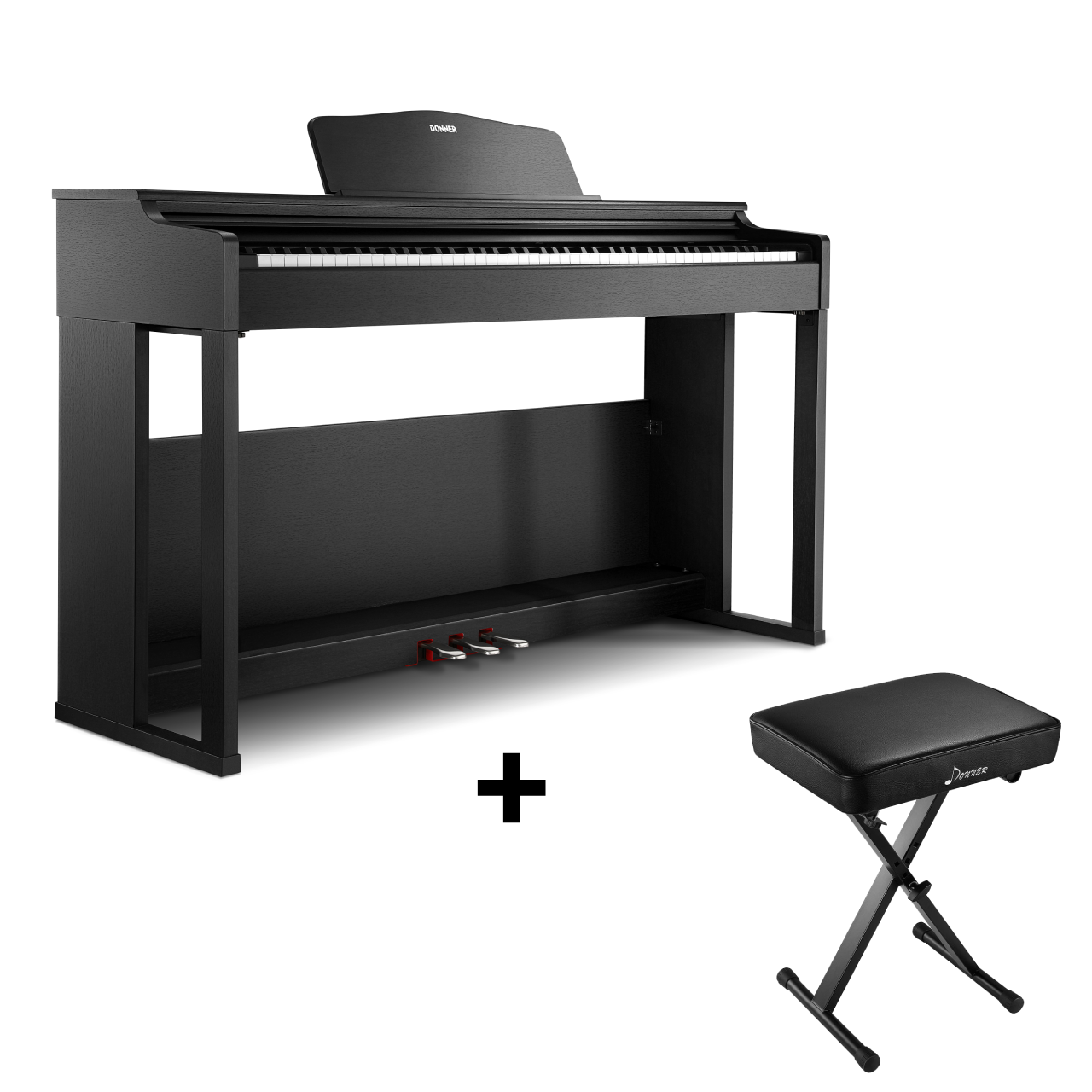 Donner DDP-100S Progressive Hammer-Mechanik Digital Piano, Piano + X-Förmig Klavierhocker Donner DDP-100S Progressive Hammer-Mechanik Digital Piano, Piano + X-Förmig Klavierhocker von Donner Music - DE