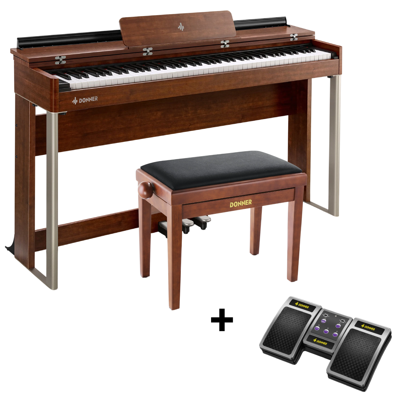 Donner DDP-200 MK2 Digitalpiano, DDP-200 MK2 Piano / Piano + höhenverstellbare Bank + Page Turner Donner DDP-200 MK2 Digitalpiano, DDP-200 MK2 Piano / Piano + höhenverstellbare Bank + Page Turner von Donner Music - DE