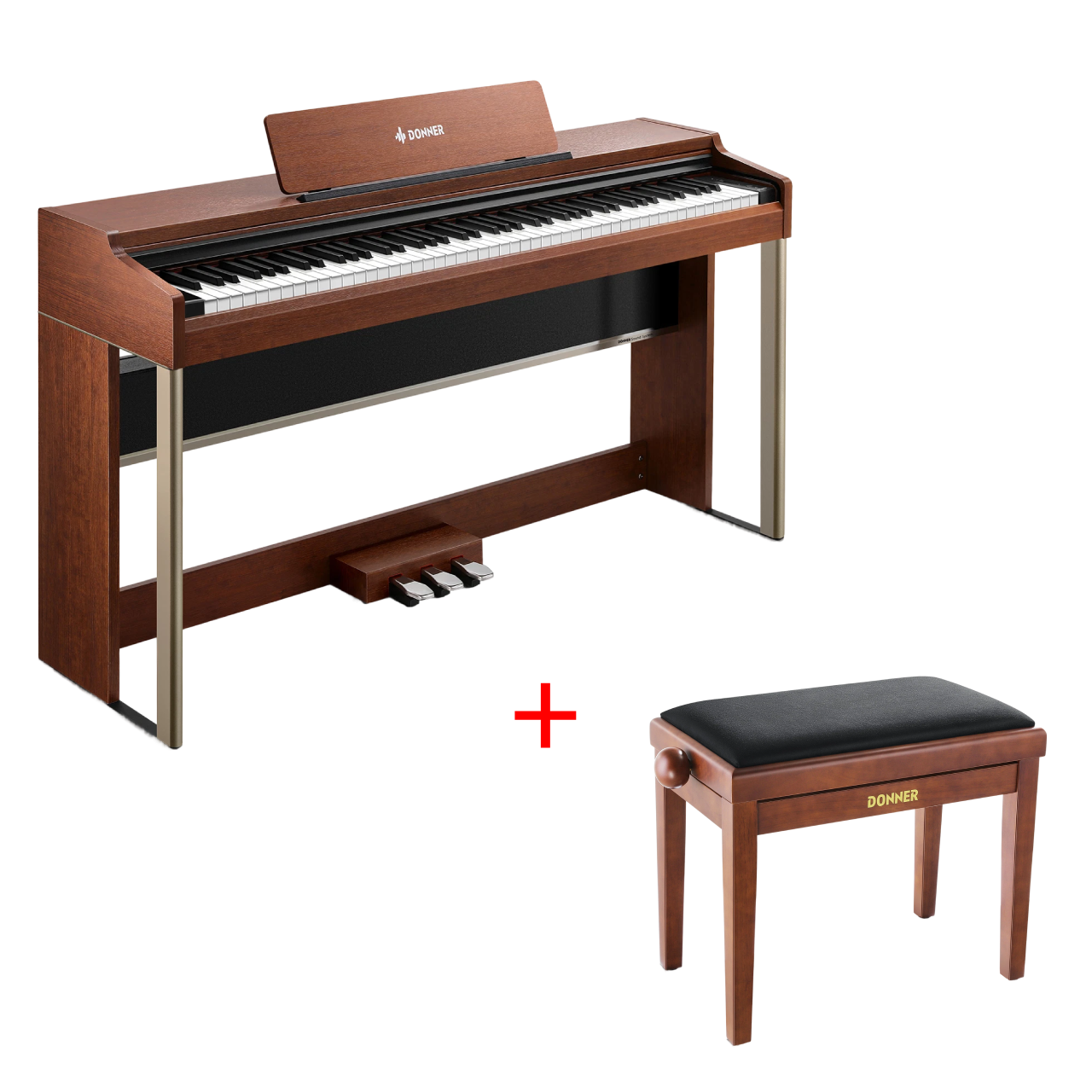 Donner DDP-200 PRO Digital Piano mit Touchscreen, Dunkelbraun / Klavier + höhenverstellbare Bank Donner DDP-200 PRO Digital Piano mit Touchscreen, Dunkelbraun / Klavier + höhenverstellbare Bank von Donner Music - DE