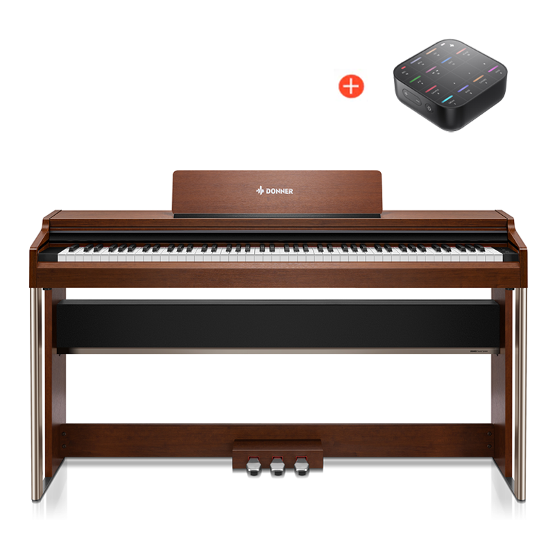 Donner DDP-200 PRO 88 Tasten Hammertastatur gewichtetes Digitalpiano Standard, Dunkelbraun / Klavier +Free MEDO von Donner Music - DE