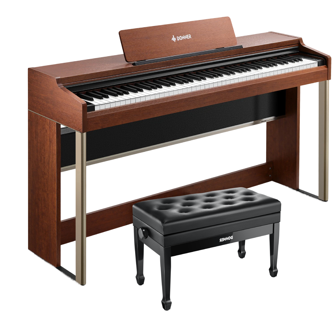 Donner DDP-200 PRO Digital Piano mit Touchscreen, Dunkelbraun / Piano + Duet höhenverstellbare Bank Donner DDP-200 PRO Digital Piano mit Touchscreen, Dunkelbraun / Piano + Duet höhenverstellbare Bank von Donner Music - DE