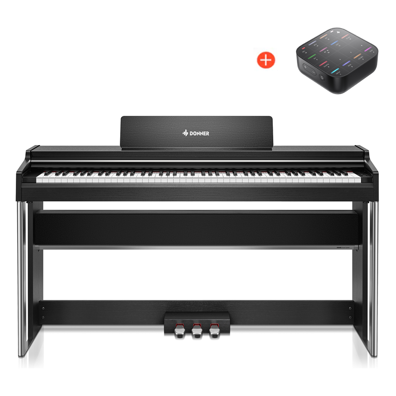 Donner DDP-200 PRO 88 Tasten Hammertastatur gewichtetes Digitalpiano Standard, Schwarz / Klavier +Free MEDO von Donner Music - DE