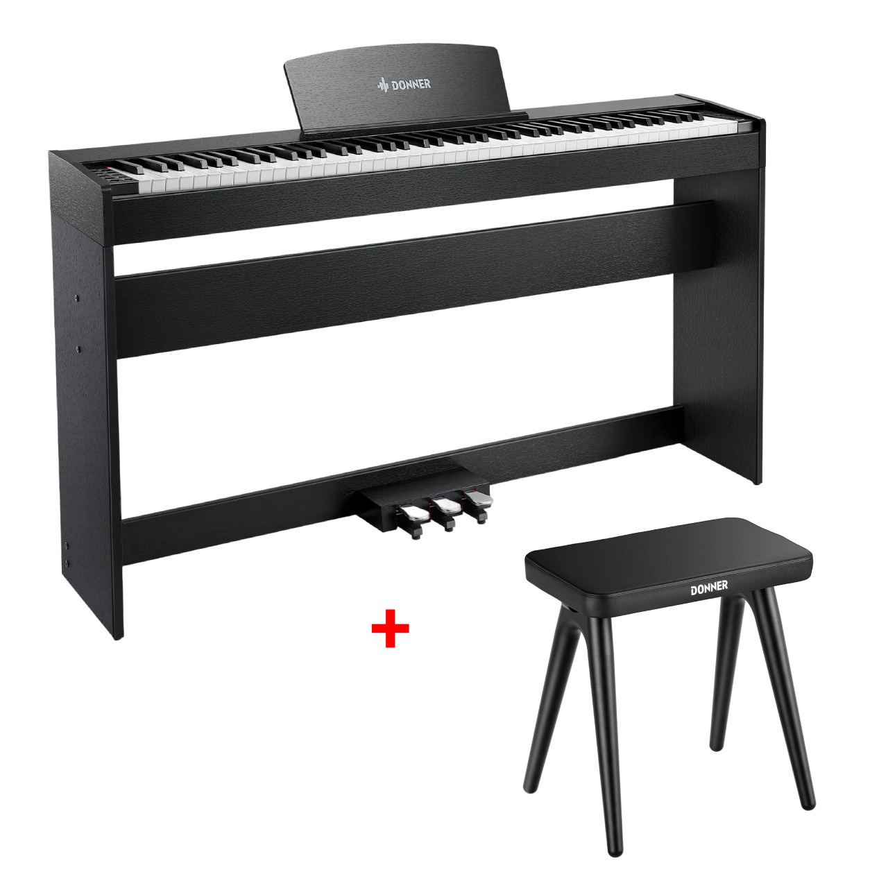 Donner DDP-50 88 Tasten Gewichtetes Digitalpiano, Schwarz / Piano + Klavierbank Donner DDP-50 88 Tasten Gewichtetes Digitalpiano, Schwarz / Piano + Klavierbank von Donner Music - DE