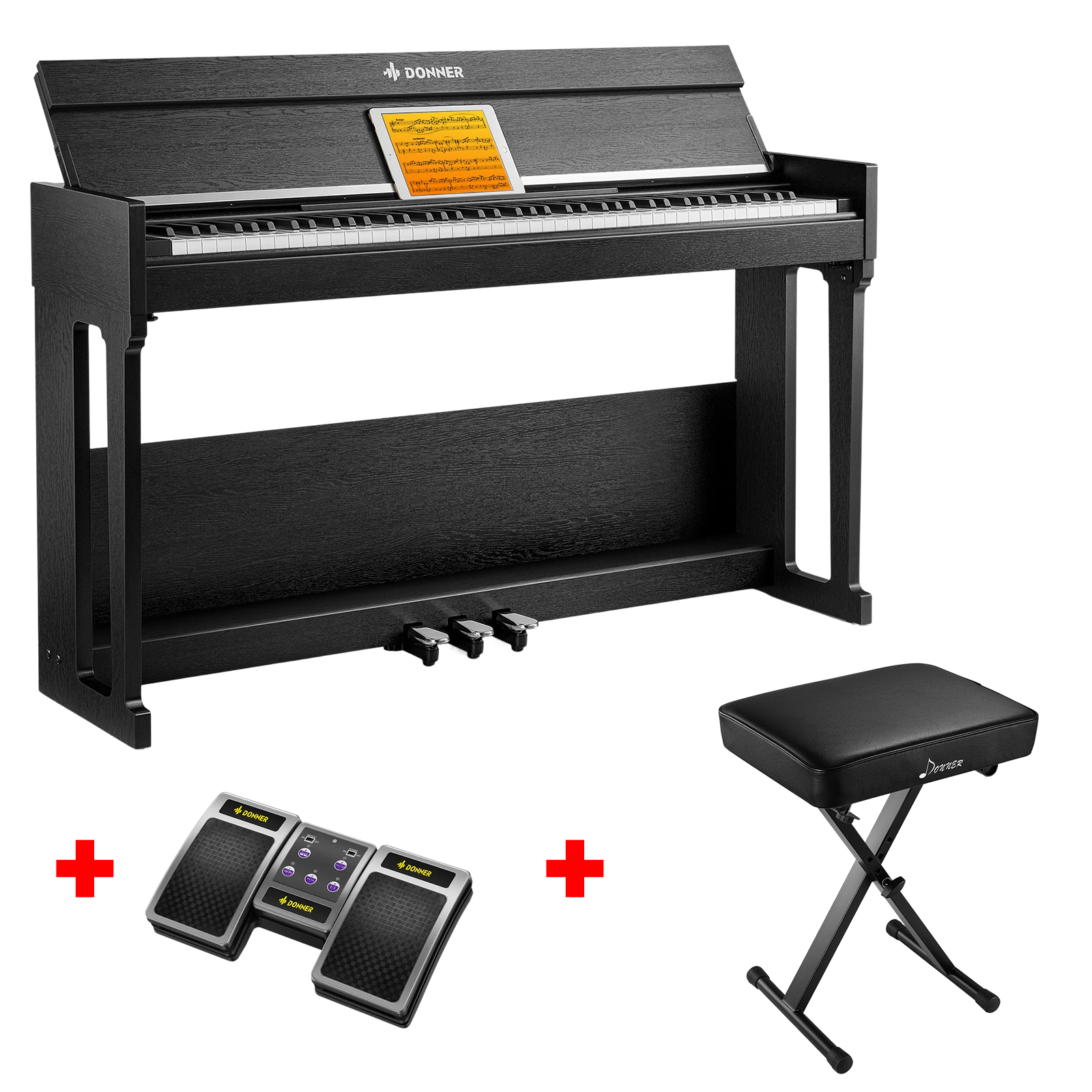 【Vorbestellung】Donner DDP-90 PRO Voll Gewichtetes Digitalpiano für Zuhause【Versand am 10. Dezember】, Piano + X-Förmig Klavierhocker + Page Turner 【Vorbestellung】Donner DDP-90 PRO Voll Gewichtetes Digitalpiano für Zuhause【Versand am 10. Dezember】, Piano + X-Förmig Klavierhocker + Page Turner von Donner Music - DE