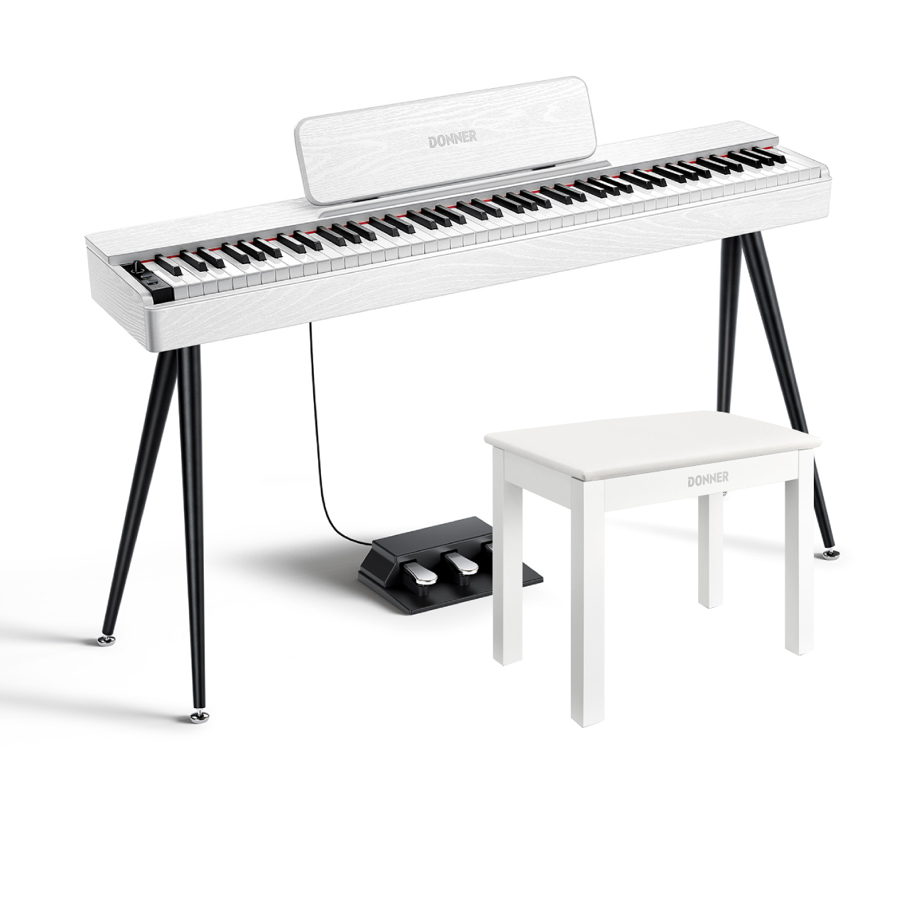 Donner OURA S100: Digitalpiano, 88 gewichtete Tasten, Weiß / Klavier + Bank Donner OURA S100: Digitalpiano, 88 gewichtete Tasten, Weiß / Klavier + Bank von Donner Music - DE