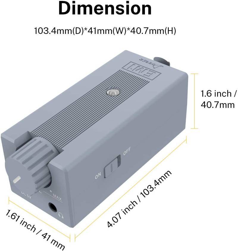 Donner Wiederaufladbarer tragbarer persönlicher In-Ear-Monitorverstärker Analoger Kopfhörerverstärker, 1 Headphone output von Donner Music - DE