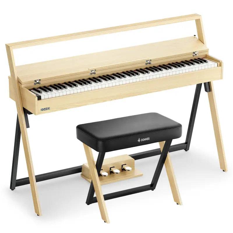 DONNER OURA™ R300 88-Tasten-Digitalpiano für zu Hause, Helle Holzfarbe / Klavier + Bank【Offizielles Paket】 von Donner Music - DE