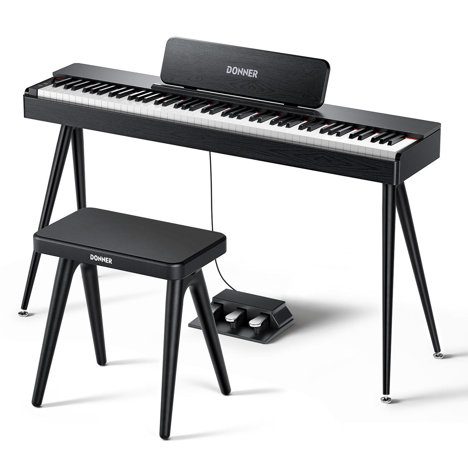 Donner OURA S100: Digitalpiano, 88 gewichtete Tasten, Klavier + Bank (offizielles Spiel) von Donner Music - DE