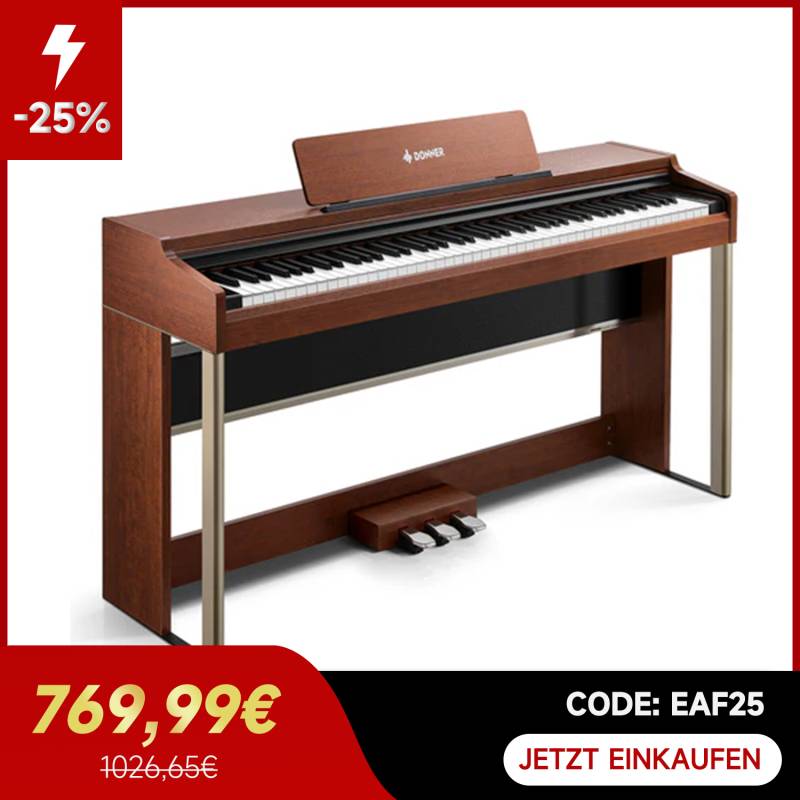 【Vorsalzen】Donner DDP-200 PRO 88 Tasten Hammertastatur gewichtetes Digitalpiano Standard - Versand am 2. Dezember, Dunkelbraun【Vorsalzen】 / Klavier von Donner Music - DE