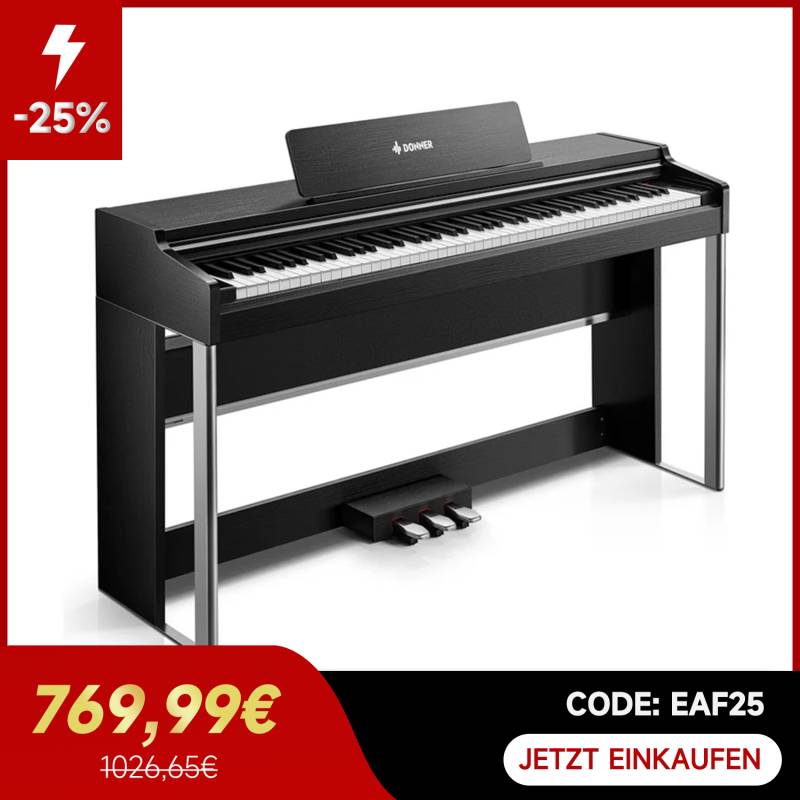 【Vorsalzen】Donner DDP-200 PRO 88 Tasten Hammertastatur gewichtetes Digitalpiano Standard - Versand am 2. Dezember, Schwarz【Vorsalzen】 / Klavier von Donner Music - DE