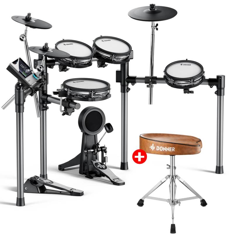 Donner Beat Electronic Drum Set, Drum + Brown Throne von Donner music- DE