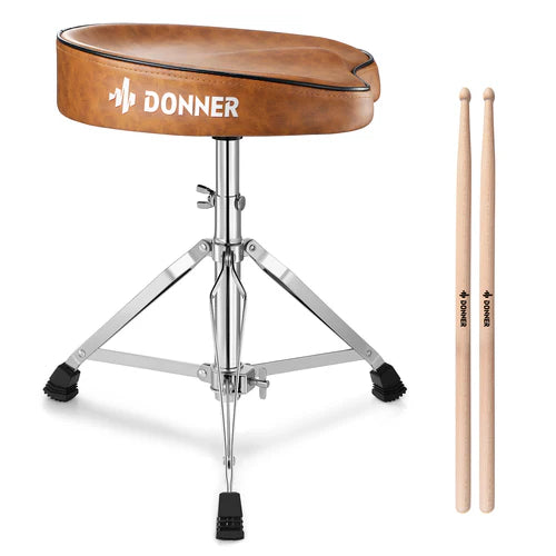 Donner DT-50 Slim Saddle Drum Throne, Brown von Donner music- DE