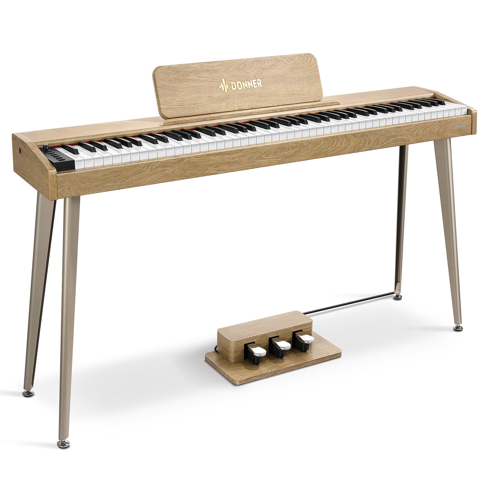 Donner DDP-60 E-piano Keyboard Holzstil Home Digitalpiano, Helle Holzfarbe / Piano von Donner