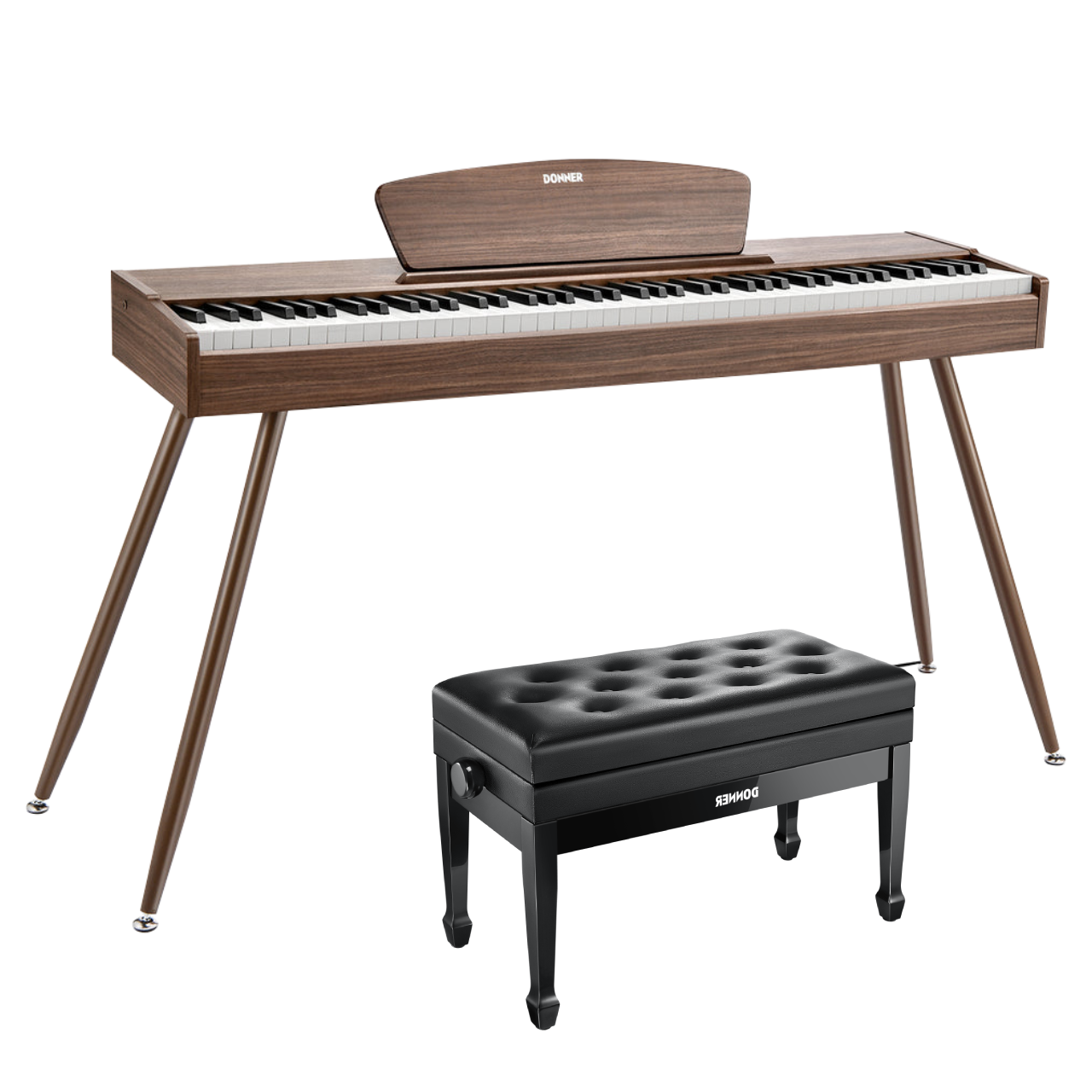 Donner DDP-80 Holzstil 88 Tasten Digitalpiano, Walnut / Piano + Duet höhenverstellbare Bank Donner DDP-80 Holzstil 88 Tasten Digitalpiano, Walnut / Piano + Duet höhenverstellbare Bank von Donner